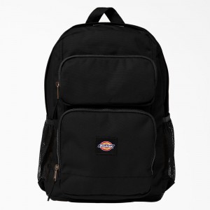 Kids' Dickies Double Pocket Backpack Black | 2930576-SJ