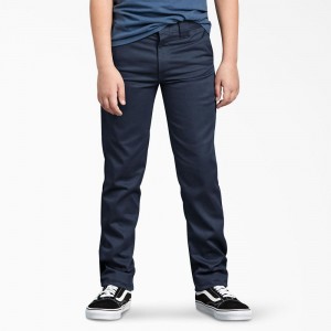 Kids' Dickies FLEX Skinny Fit Pants Navy | 4765120-WE