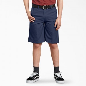 Kids' Dickies Husky Classic Fit Shorts Navy | 0781345-IJ