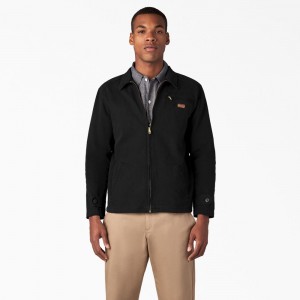 Men's Dickies 1922 Brushed Twill Jacket Black | 1463805-PF