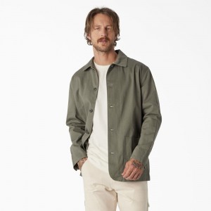 Men's Dickies 1922 Herringbone Jacket Olive | 4269801-VB