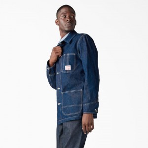 Men's Dickies 1922 Selvedge Denim Jacket Blue | 9428506-OZ