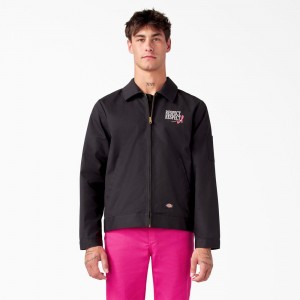 Men's Dickies Breast Cancer Awareness Eisenhower Jacket Black | 6039215-GJ