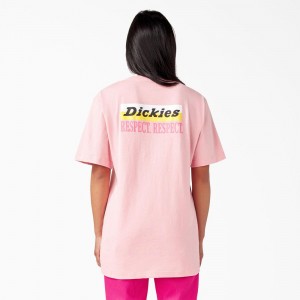 Men's Dickies Breast Cancer Awareness Heavyweight T-Shirt Pink | 8754690-TG