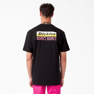 Men's Dickies Breast Cancer Awareness Heavyweight T-Shirt Black | 3246751-VJ