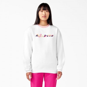 Men's Dickies Breast Cancer Awareness Logo Sweatshirt White | 9650287-FD