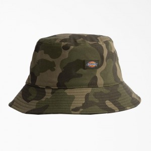 Men's Dickies Canvas Bucket Hat Brown | 0756918-LX