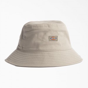 Men's Dickies Canvas Bucket Hat Khaki | 9025184-IV