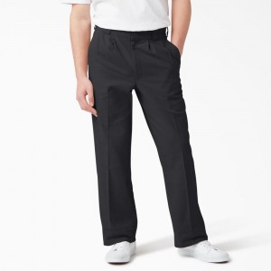 Men's Dickies Chatom Regular Fit Tapered Leg Pants Black | 2913607-BE