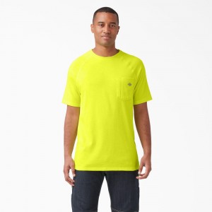 Men's Dickies Cooling Short Sleeve Pocket T-Shirt Green | 9543702-IK