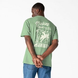 Men's Dickies Dighton Graphic T-Shirt Green | 9761253-KA