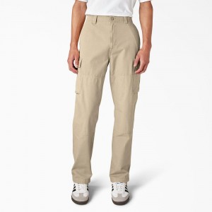 Men's Dickies Double Knee Canvas Cargo Pants Khaki | 3742965-QN