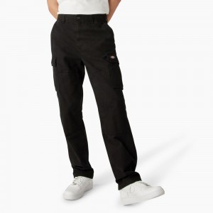 Men's Dickies Double Knee Canvas Cargo Pants Black | 0627195-NK