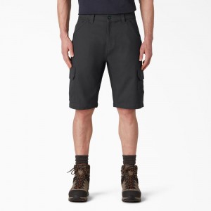 Men's Dickies DuraTech Ranger Relaxed Fit Duck Shorts Black | 4658231-QD