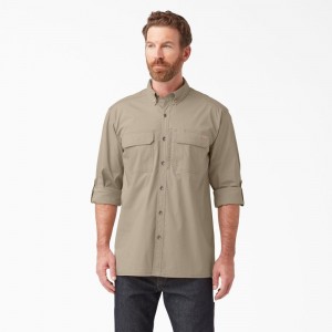 Men's Dickies DuraTech Ranger Ripstop Shirt Brown | 9068437-ZL