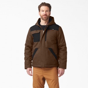 Men's Dickies DuraTech Renegade FLEX Duck Jacket Brown | 3617452-GP