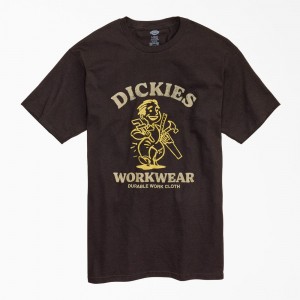 Men's Dickies Durable Work Cloth Graphic T-Shirt Black | 7892456-BS