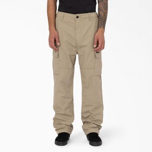 Men's Dickies Eagle Bend Relaxed Fit Double Knee Cargo Pants Grey | 4829715-EP