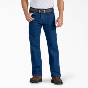 Men's Dickies FLEX Active Waist Regular Fit Jeans Blue | 1305276-PQ