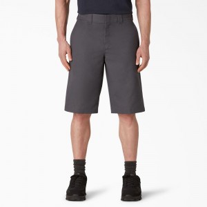 Men's Dickies FLEX Cooling Active Waist Regular Fit Shorts Grey | 9034651-AP