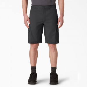 Men's Dickies FLEX Cooling Regular Fit Cargo Shorts Black | 1265437-AZ