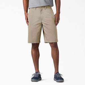 Men's Dickies FLEX Cooling Regular Fit Utility Shorts Grey | 2481350-JO