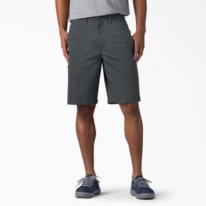 Men's Dickies FLEX Cooling Regular Fit Utility Shorts Grey | 0168425-VP