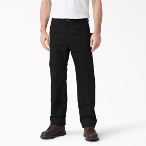 Men's Dickies FLEX DuraTech Relaxed Fit Duck Pants Black | 8254679-ES