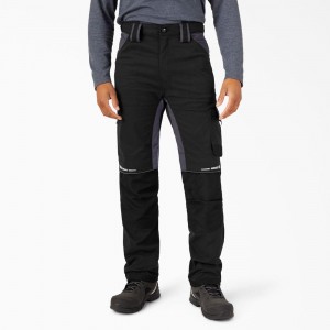 Men's Dickies FLEX Performance Workwear Regular Fit Pants Black | 5182340-NK