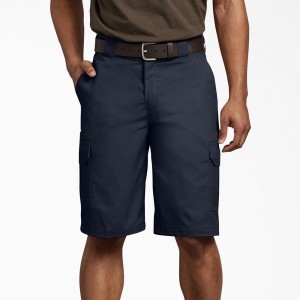 Men's Dickies FLEX Regular Fit Cargo Shorts Navy | 2546810-QX