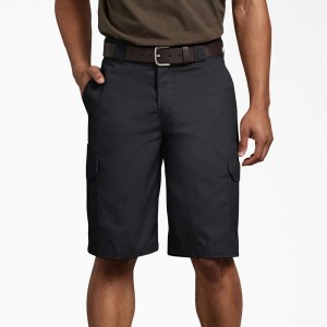 Men's Dickies FLEX Regular Fit Cargo Shorts Black | 6095437-XW