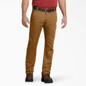 Men's Dickies FLEX Regular Fit Duck Carpenter Pants Brown | 4587316-WO