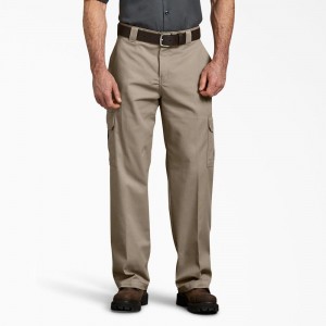 Men's Dickies FLEX Relaxed Fit Cargo Pants Grey | 2153089-LQ