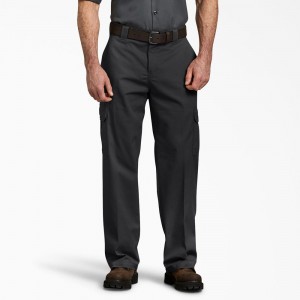 Men's Dickies FLEX Relaxed Fit Cargo Pants Black | 3094815-PD