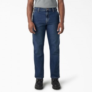 Men's Dickies FLEX Relaxed Fit Carpenter Jeans Blue | 5403187-UF