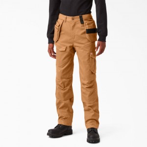 Men's Dickies FLEX Temp-iQ 365 Regular Fit Duck Pants Brown | 7614329-OH