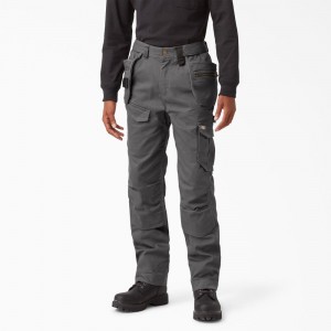 Men's Dickies FLEX Temp-iQ 365 Regular Fit Duck Pants Grey | 6192307-QF