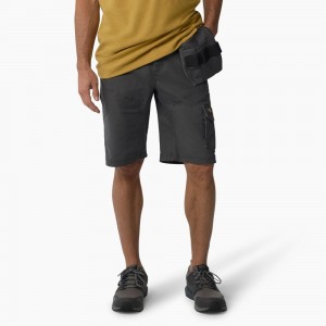 Men's Dickies FLEX Temp-iQ® 365 Regular Fit Tech Duck Shorts Grey | 6592380-EA