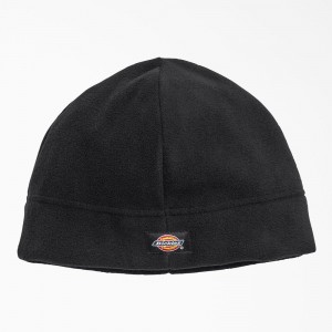 Men's Dickies Fleece Beanie Black | 7064239-ZQ