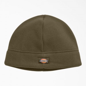 Men's Dickies Fleece Beanie Olive | 5379180-DS