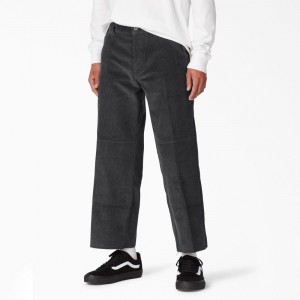 Men's Dickies Franky Villani Sicko Loose Fit Corduroy Double Knee Pants Black | 8597624-HQ