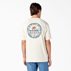 Men's Dickies Greensburg Graphic T-Shirt Beige | 5803419-ZX