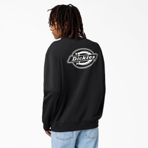 Men's Dickies Holtville Sweatshirt Black | 4591673-IY