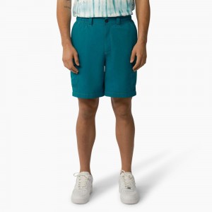 Men's Dickies Jackson Regular Fit Cargo Shorts Turquoise | 4738256-BY