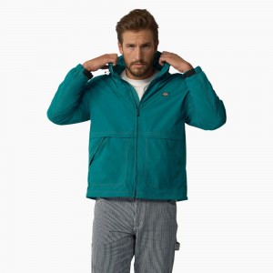 Men's Dickies Jackson Windbreaker Jacket Turquoise | 4513297-DZ