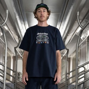 Men's Dickies Jake Hayes Graphic T-Shirt Navy | 7956203-EK