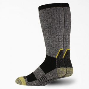 Men's Dickies KEVLAR® Crew 2-Pack Socks Grey | 9610478-KP