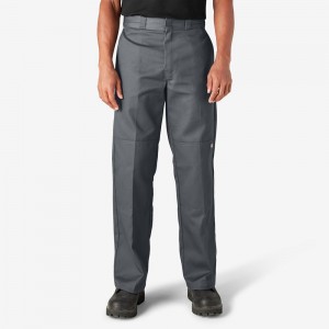 Men's Dickies Loose Fit Double Knee Work Pants Grey | 0516879-QK