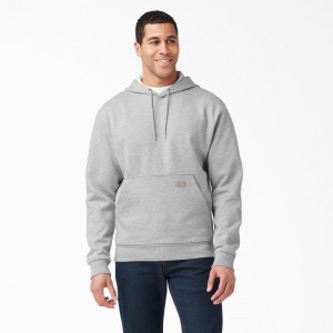 Men's Dickies Midweight Fleece Hoodie Grey | 3561742-QB