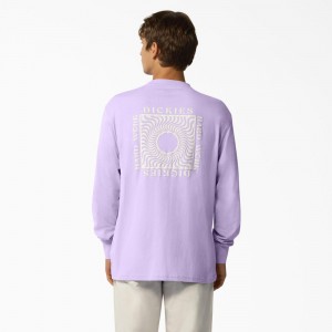 Men's Dickies Oatfield Long Sleeve T-Shirt Purple | 8052743-MC